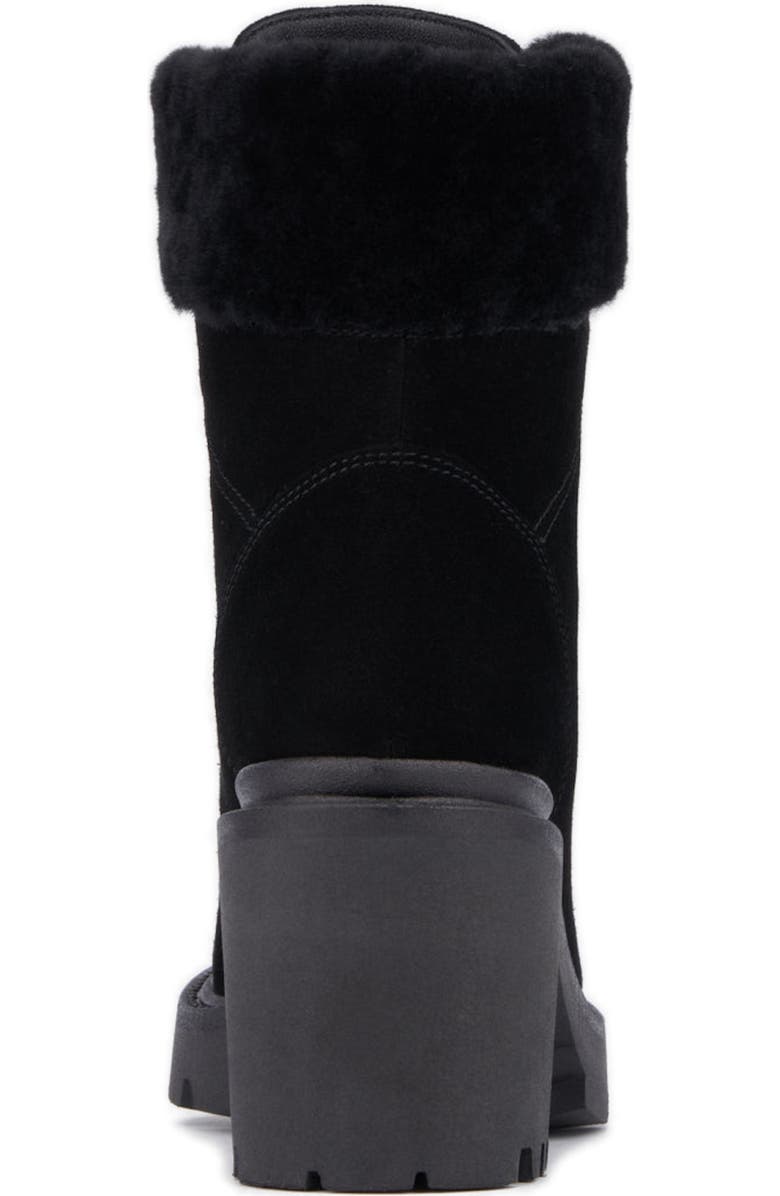 Aquatalia Vikki Faux Shearling Cuff Bootie, Alternate, color, Black