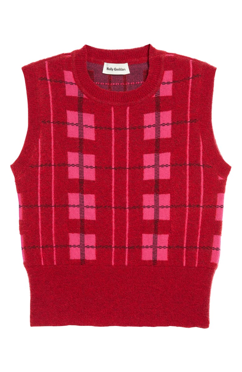 Molly Goddard Women's Check Wool & Cotton Blend Sweater Vest, Alternate, color, 