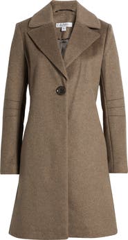Via Spiga Single Breasted Wool Blend Coat