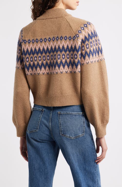525 Alma Fair Isle Zip-up Cardigan In Brown