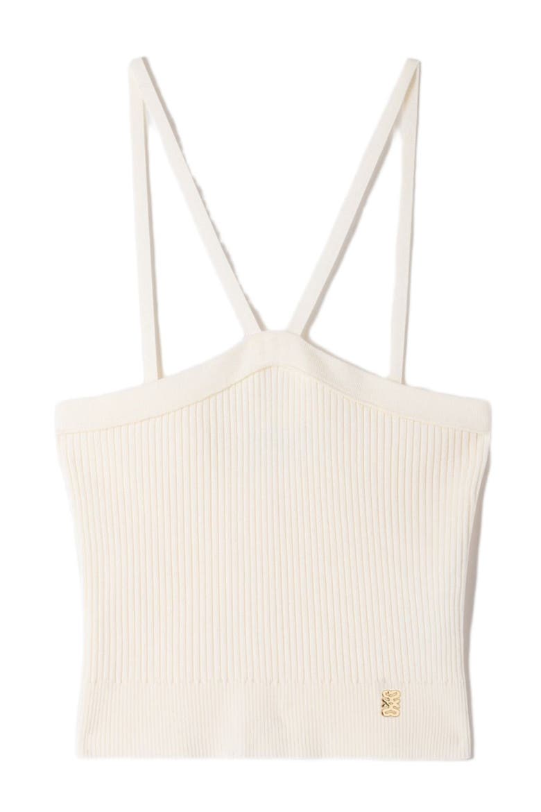 Short ribbed knit top, Alternate, color, Ecru