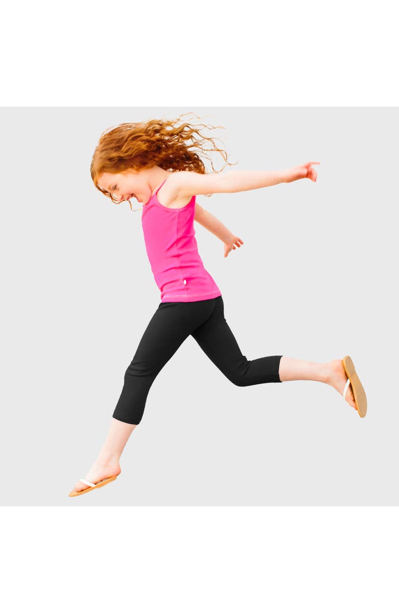 CITY THREADS Baby Girls 100% Soft Cotton Capri Leggings, Main, color, Black