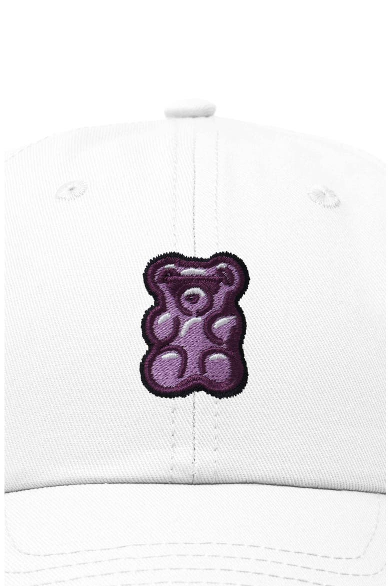 Purple Gummy Embroidered Cap, Alternate, color, White