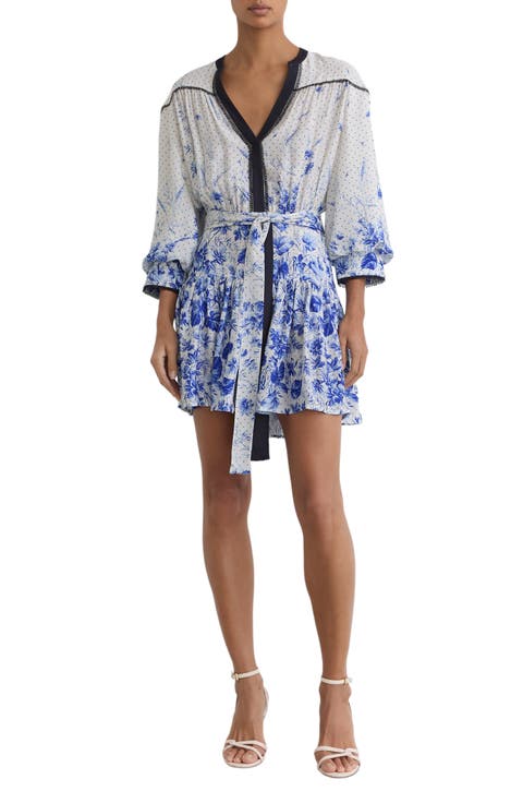 Anisa Floral-Print Belted Minidress