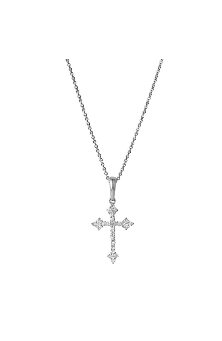 LuvMyJewelry Lumina Cross Diamond Pendant in 14K Gold, Main, color, 14K White Gold