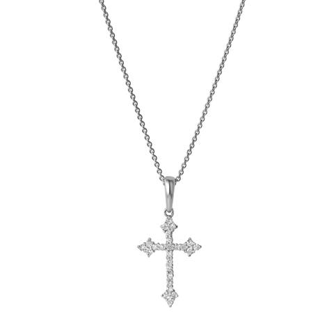 Lumina Cross Diamond Pendant in 14K Gold