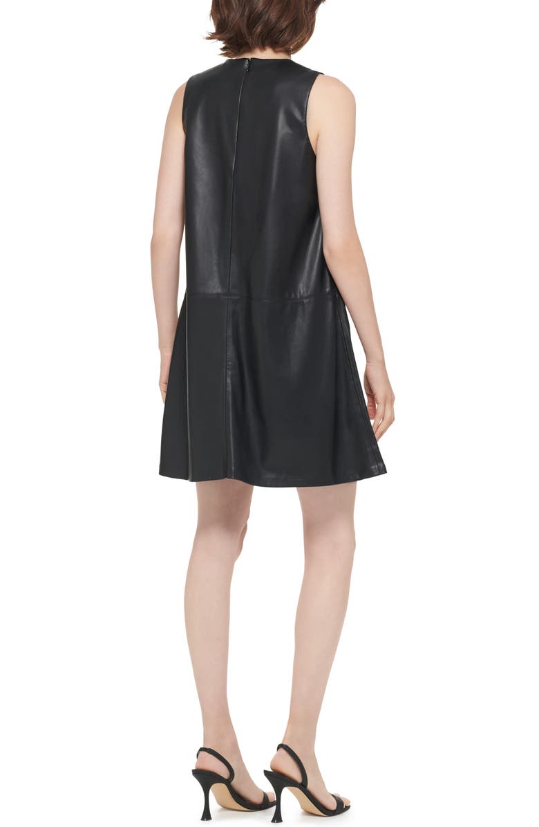Calvin Klein Paneled Faux Leather Dress, Alternate, color,