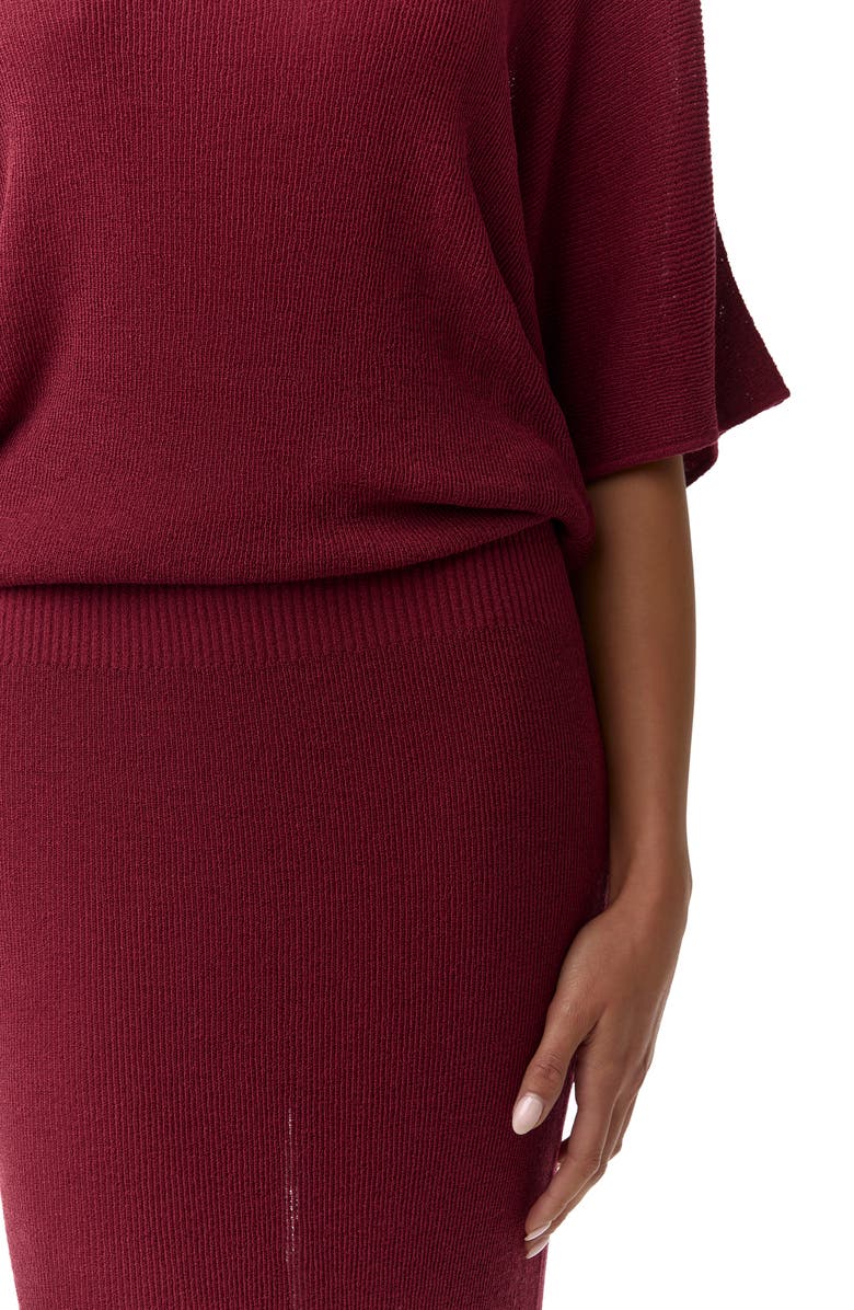 Naked Wardrobe Open Back Knit Maxi Dress, Alternate, color, Sangria