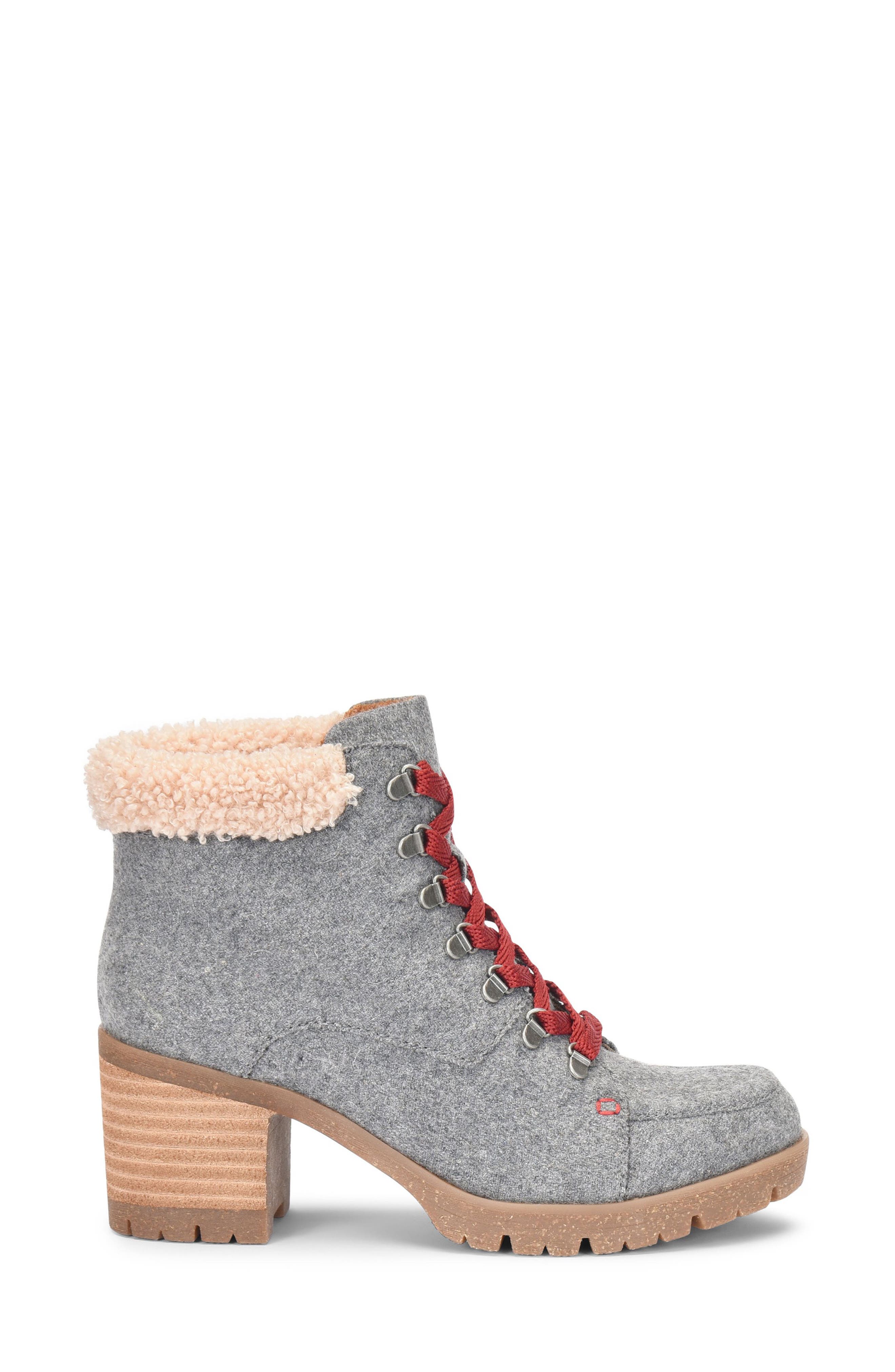 Kork-Ease<sup>®</sup> Evie Heeled Lace-Up Boot, Alternate, color, Grey