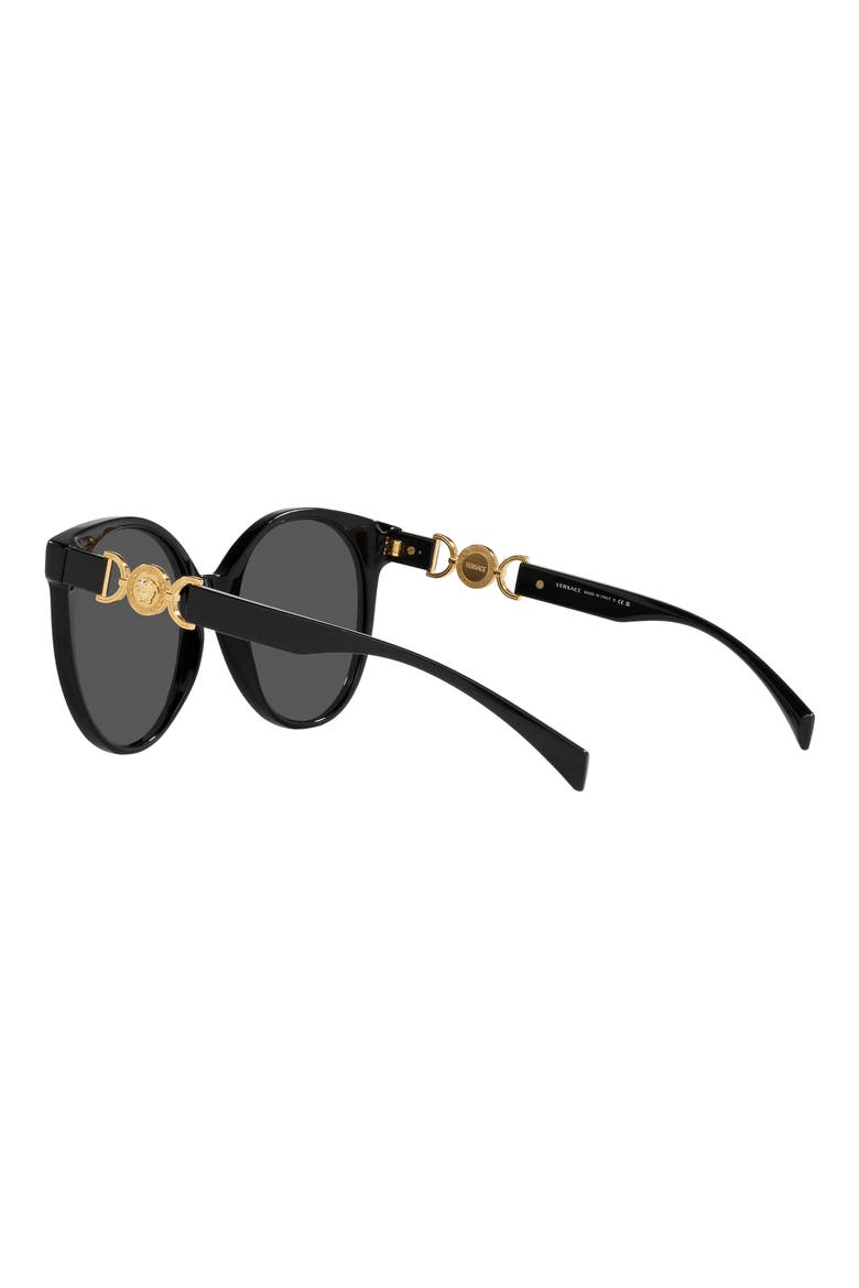 55mm Round Sunglasses, Alternate, color, BLACK