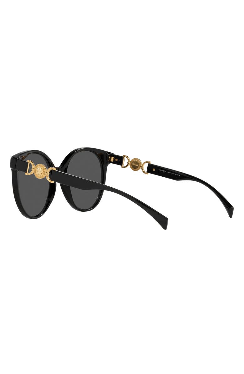 Versace 55mm Round Sunglasses, Alternate, color, Black