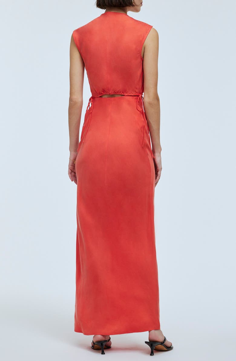 Madewell Modular Sleeveless Cupro Blend Maxi Dress, Alternate, color, 