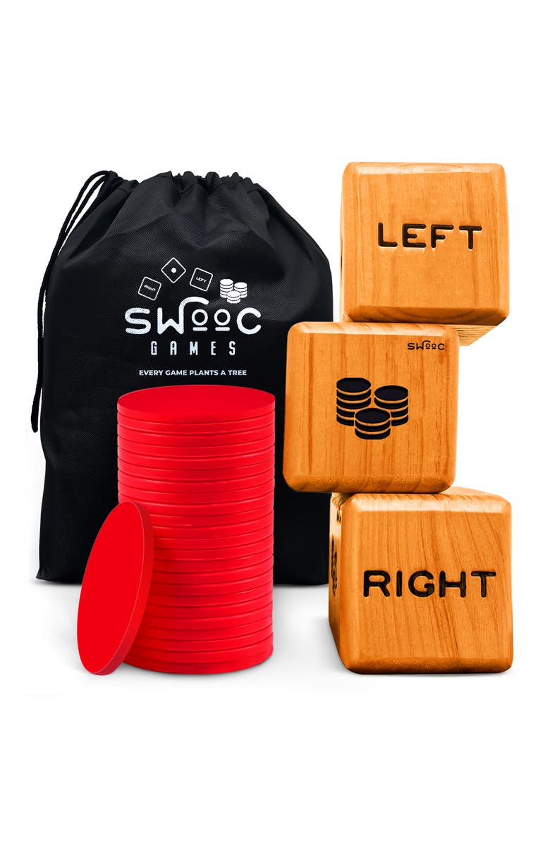 Swooc Games Giant Right Center Left Game, Main, color, Brown