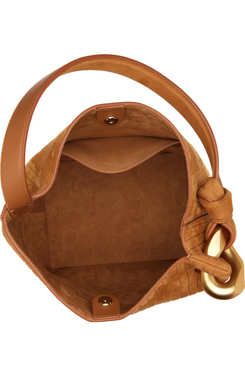 JW Anderson Corner Stripe Deerskin Tote, Alternate, color, Caramel 604