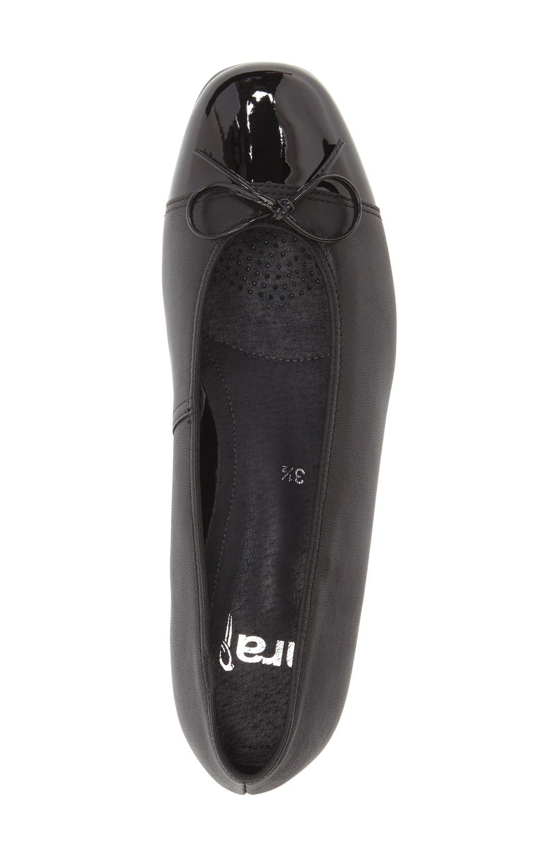 'Bel' Cap Toe Pump, Alternate, color, BLACK LEATHER
