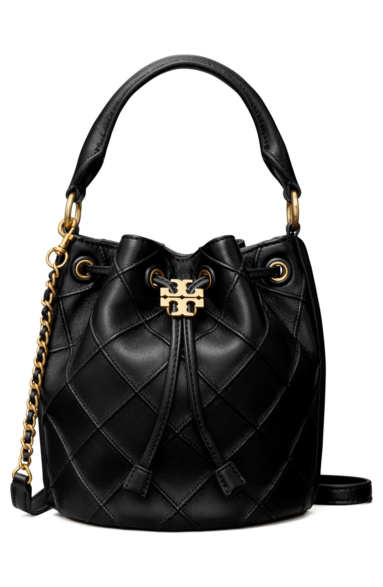 Tory Burch Small Fleming Soft Leather Bucket Bag, Main, color, 