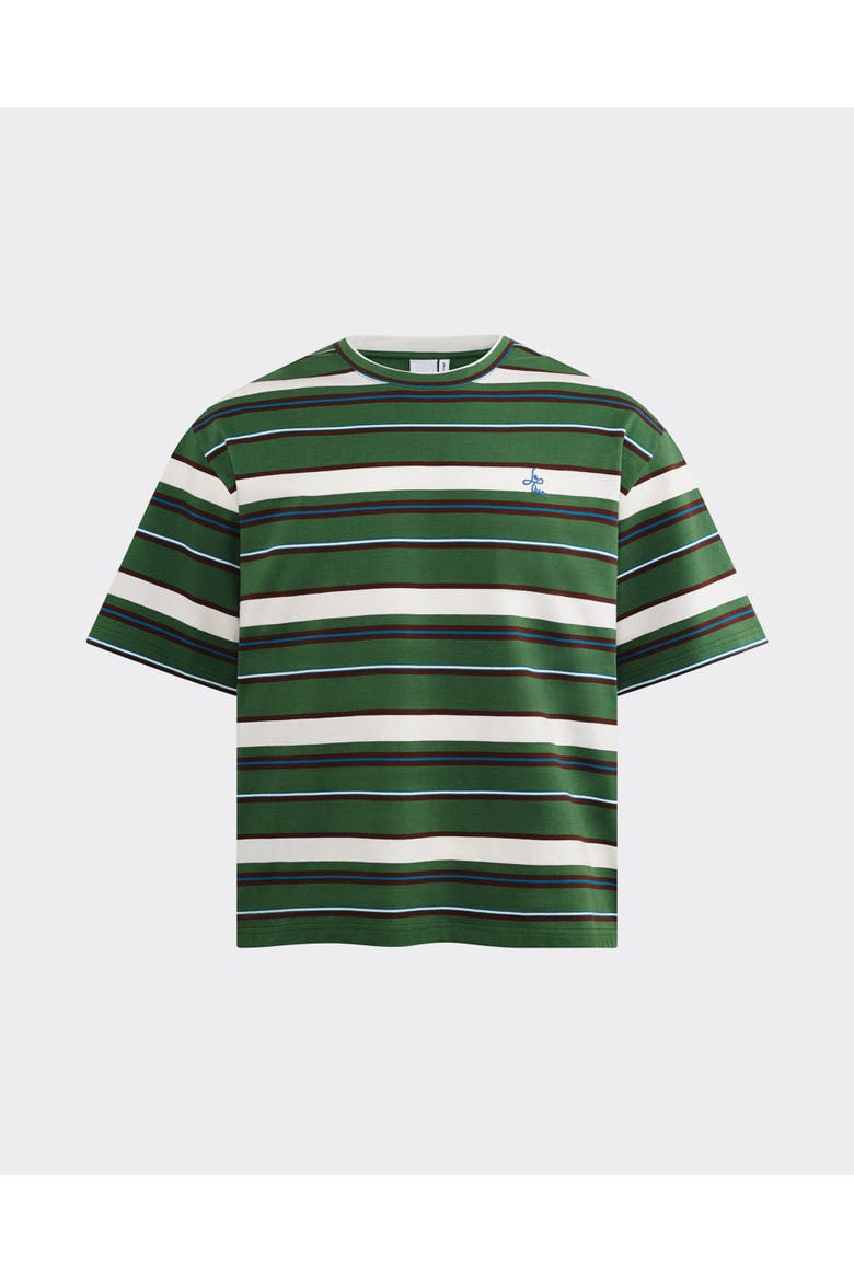 le PÈRE Green Striped Tommy Tee, Main, color, Green/Ecru Stripe
