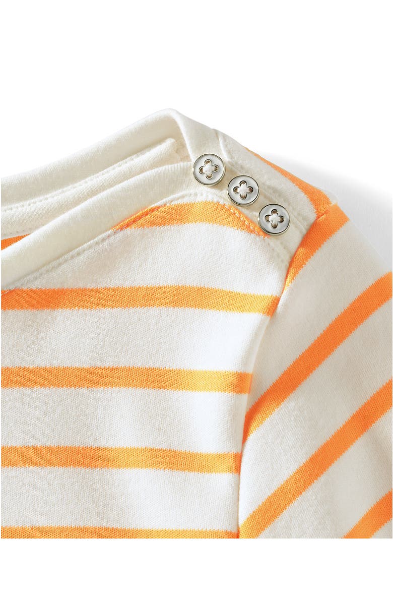 Lands' End Plus Size Supima Cotton Elbow Sleeve Boatneck Button Shoulder Tee, Alternate, color, White