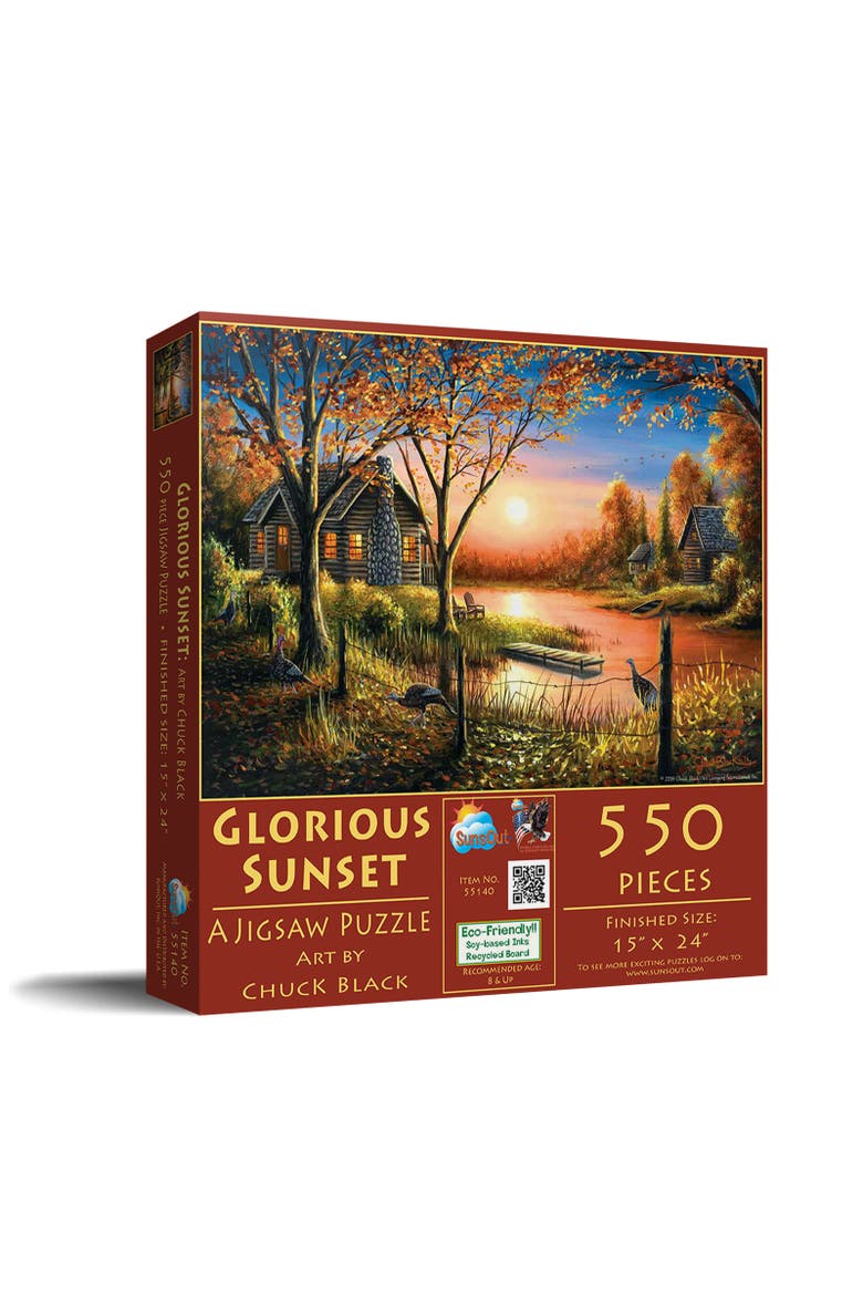 Glorious Sunset 550 piece Jigsaw Puzzle for Adults, Main, color, Multicolor