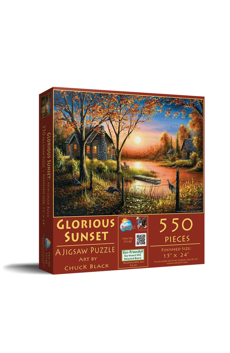 Sunsout Glorious Sunset 550 piece Jigsaw Puzzle for Adults, Main, color, Multicolor