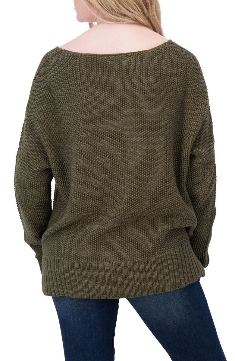 Lucky Brand V-Neck Pullover Sweater, Alternate, color, Olive