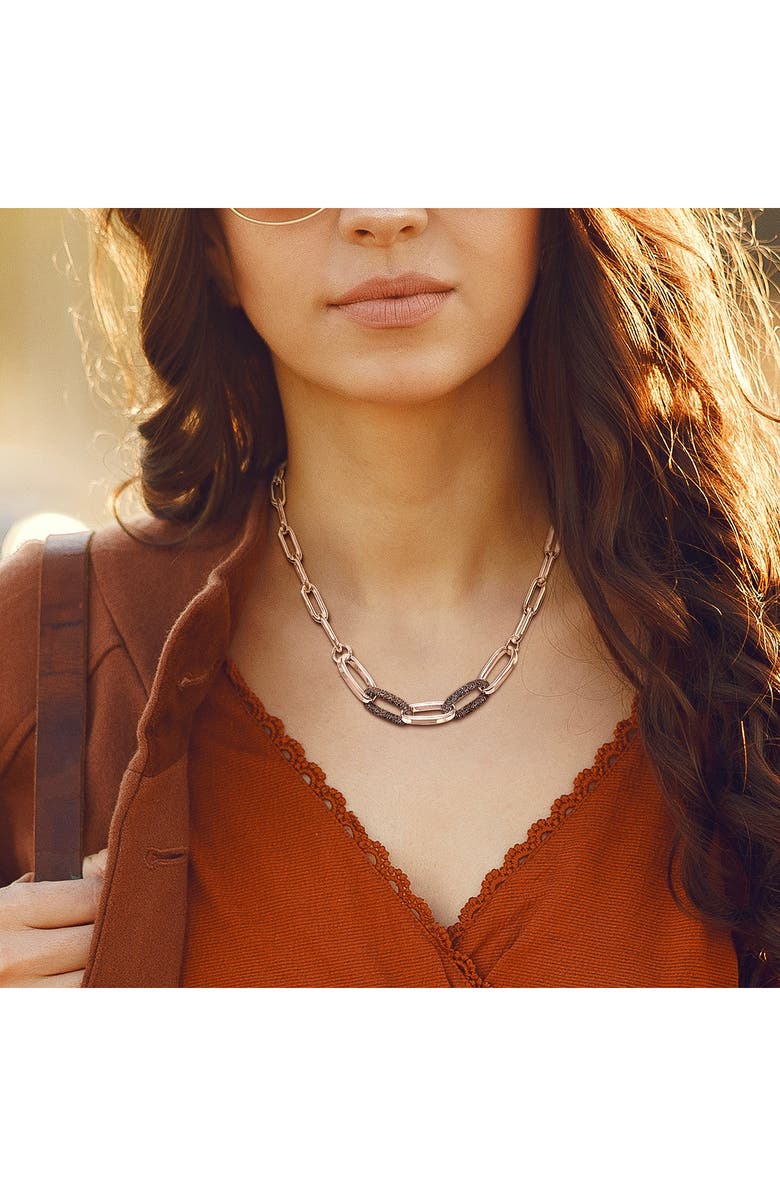 DELMAR Contrast Enamel Oval Link Chain Necklace, Alternate, color, 