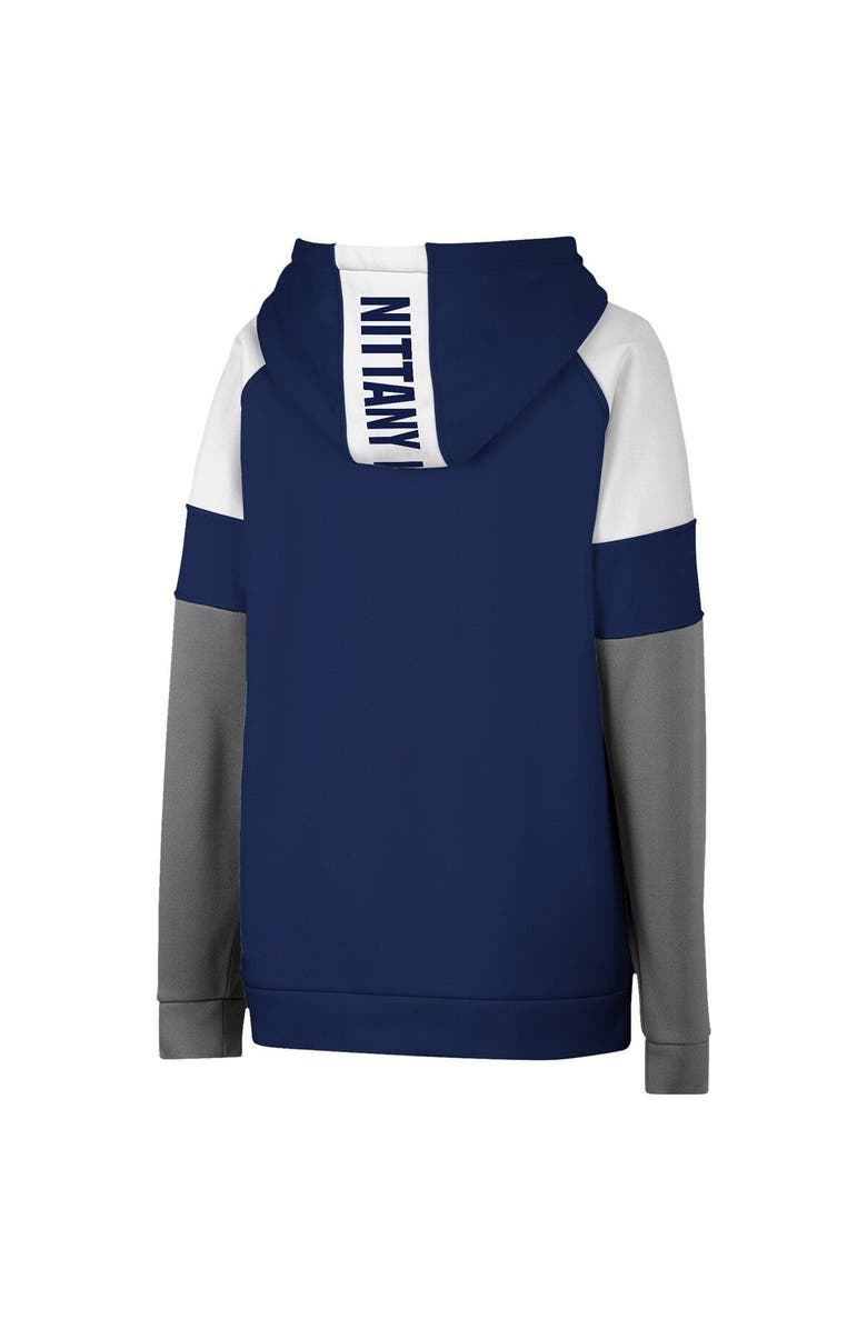 COLOSSEUM Youth Colosseum Navy Penn State Nittany Lions Colorblock Raglan Pullover Hoodie, Alternate, color, 
