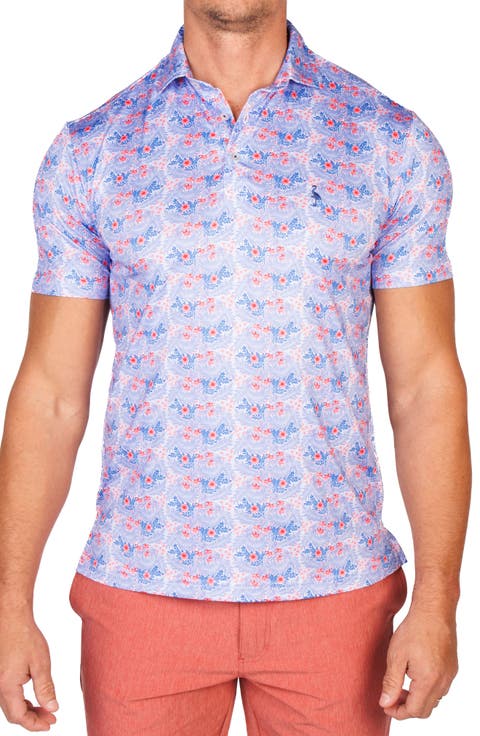 Nautical Bloom Performance Golf Polo