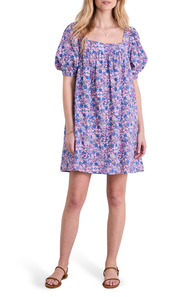 vineyard vines Puff Sleeve Seersucker Dress, Main, color, Helen Floral Sm