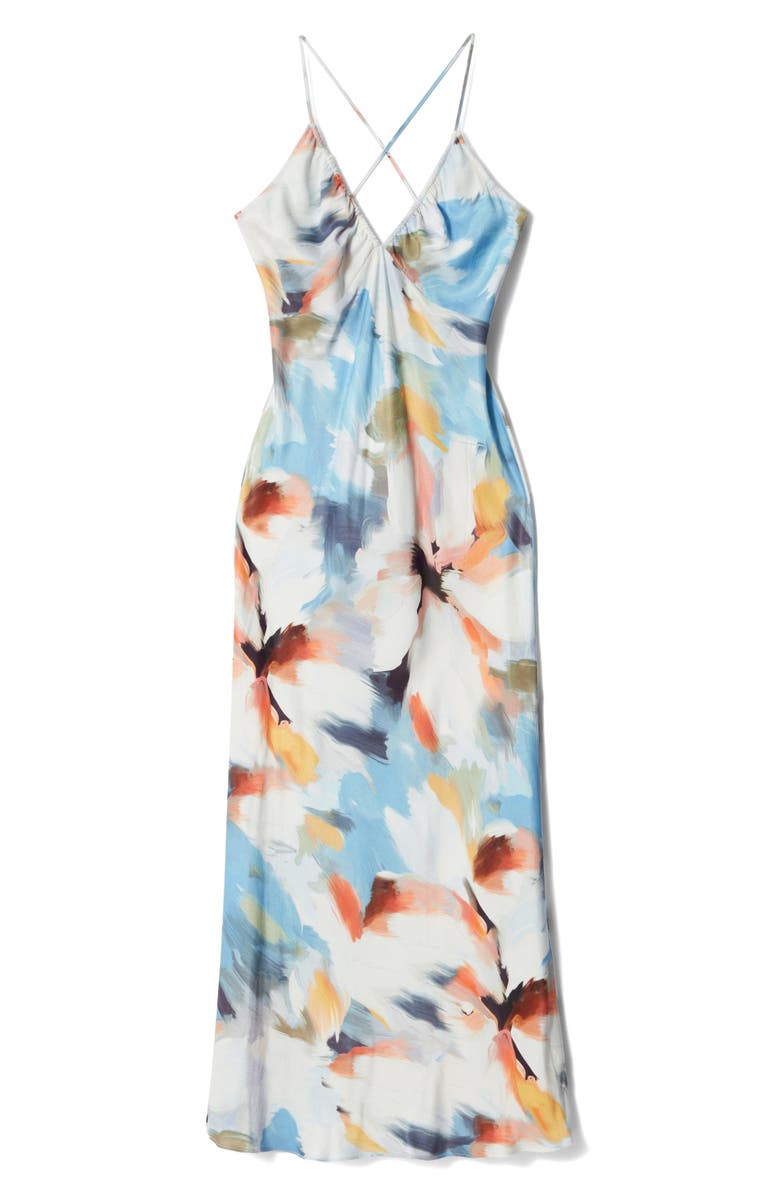 & Other Stories Print Maxi Satin Slipdress, Alternate, color, Yellow Dusty Light