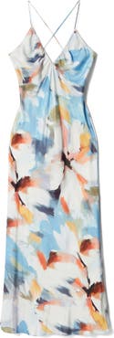 & Other Stories Print Maxi Satin Slipdress