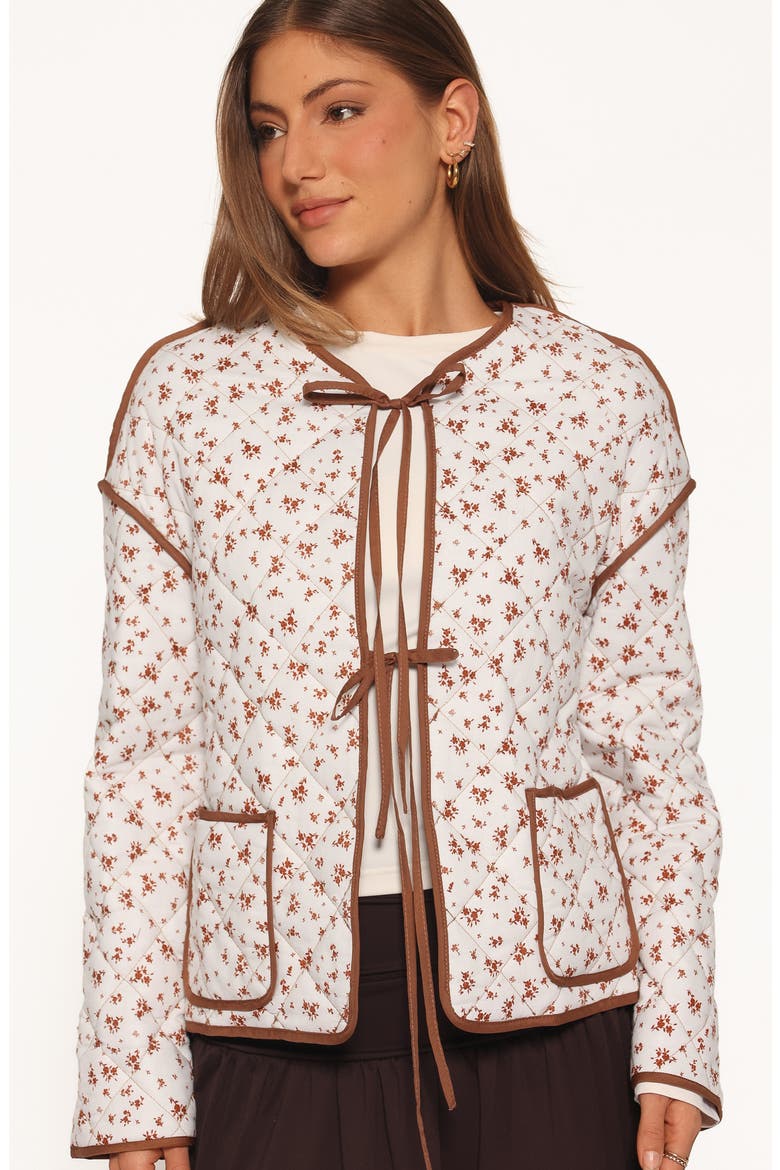 Cindie Quilted Jacket, Alternate, color, BROWN DITSY FLORAL