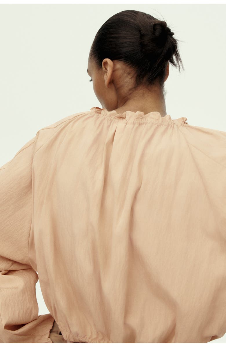 H&M Bubble-hem Blouse, Alternate, color, Beige