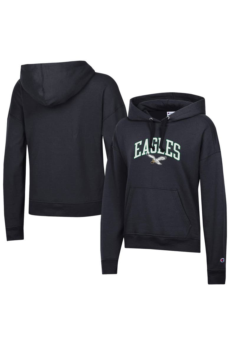 Women's Champion  Black Philadelphia Eagles Powerblend Hoodie, Main, color, Black