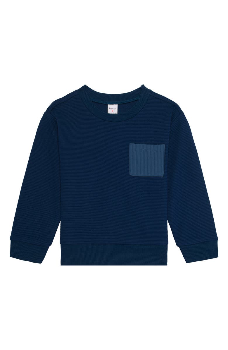 Petit Lem Kids' Ribbed Sweatshirt & Joggers Set, Alternate, color, Navy