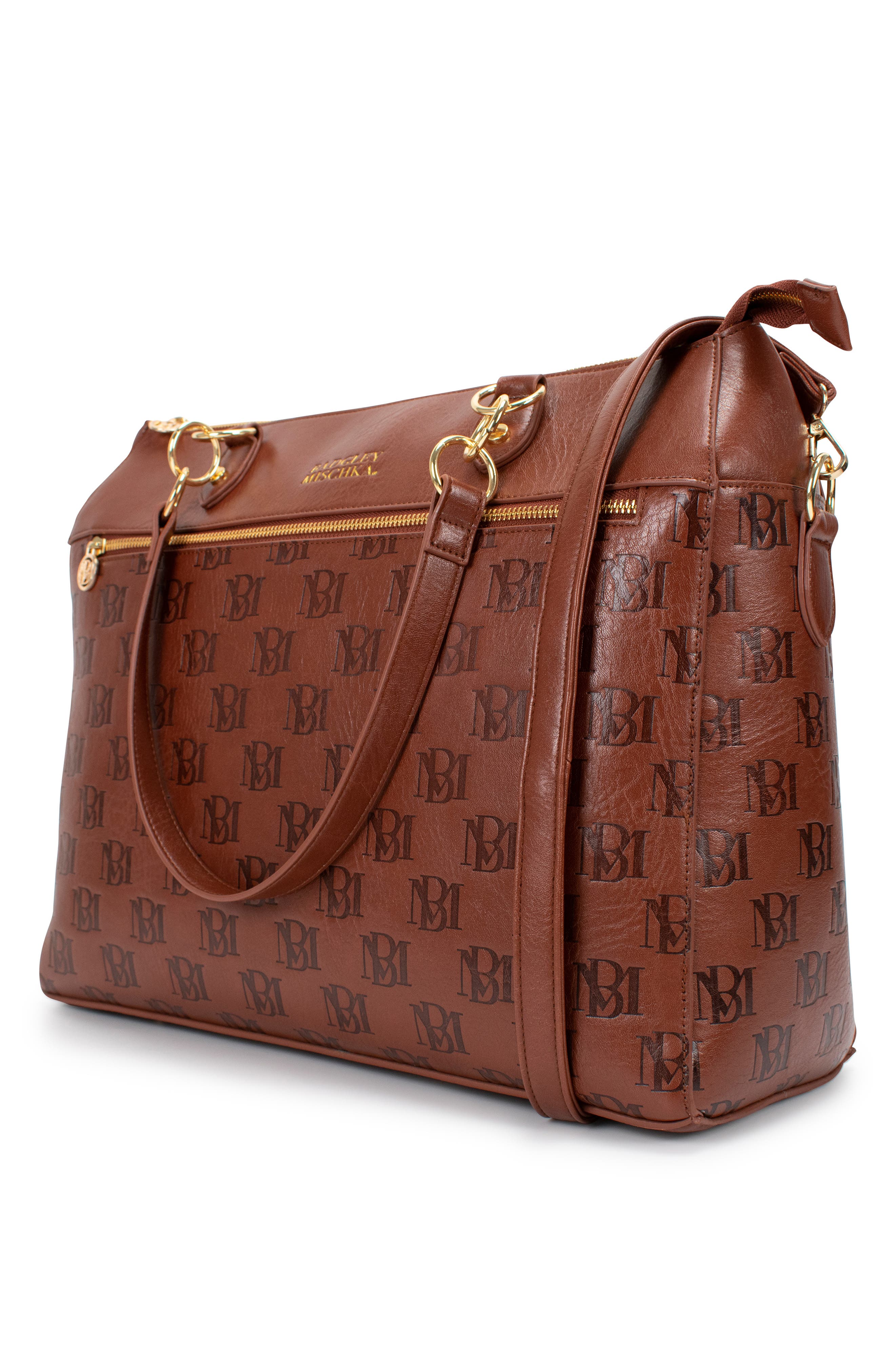 Madalyn Vegan Leather Weekender Duffel Bag, Alternate, color, Brown
