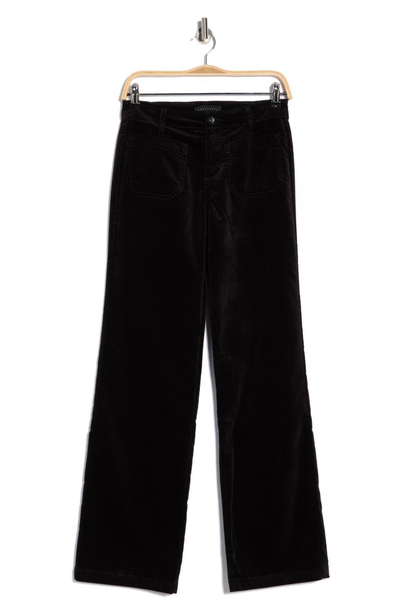 Sanctuary SuperNova Velvet Wide Leg Pants, Alternate, color, Black