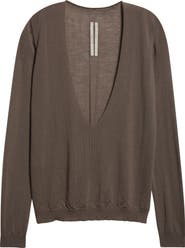 Rick Owens Extreme V-Neck Virgin Wool Sweater