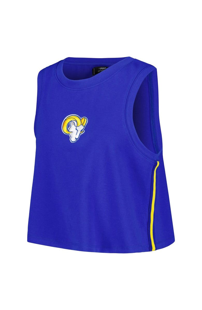 PRO STANDARD Women's Pro Standard  Royal Los Angeles Rams Ombre Wordmark Classic Cropped Tank Top, Alternate, color, 