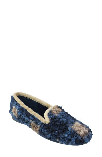 Ron White Petunia Boucé Wool Slipper In Blueberry
