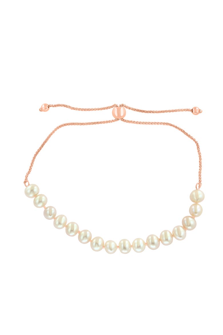 14K Rose Gold ,Fresh Water Pearl Bracelet, Main, color, 14K Rose Gold