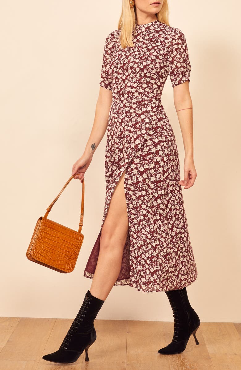 Reformation Gio Ditsy Floral Midi Dress, Alternate, color,