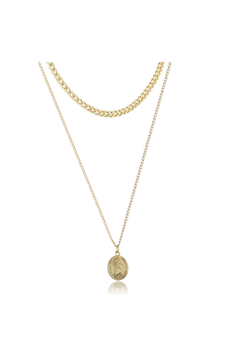 Jessica Simpson Layered Gold Pendant Necklace, Alternate, color, 