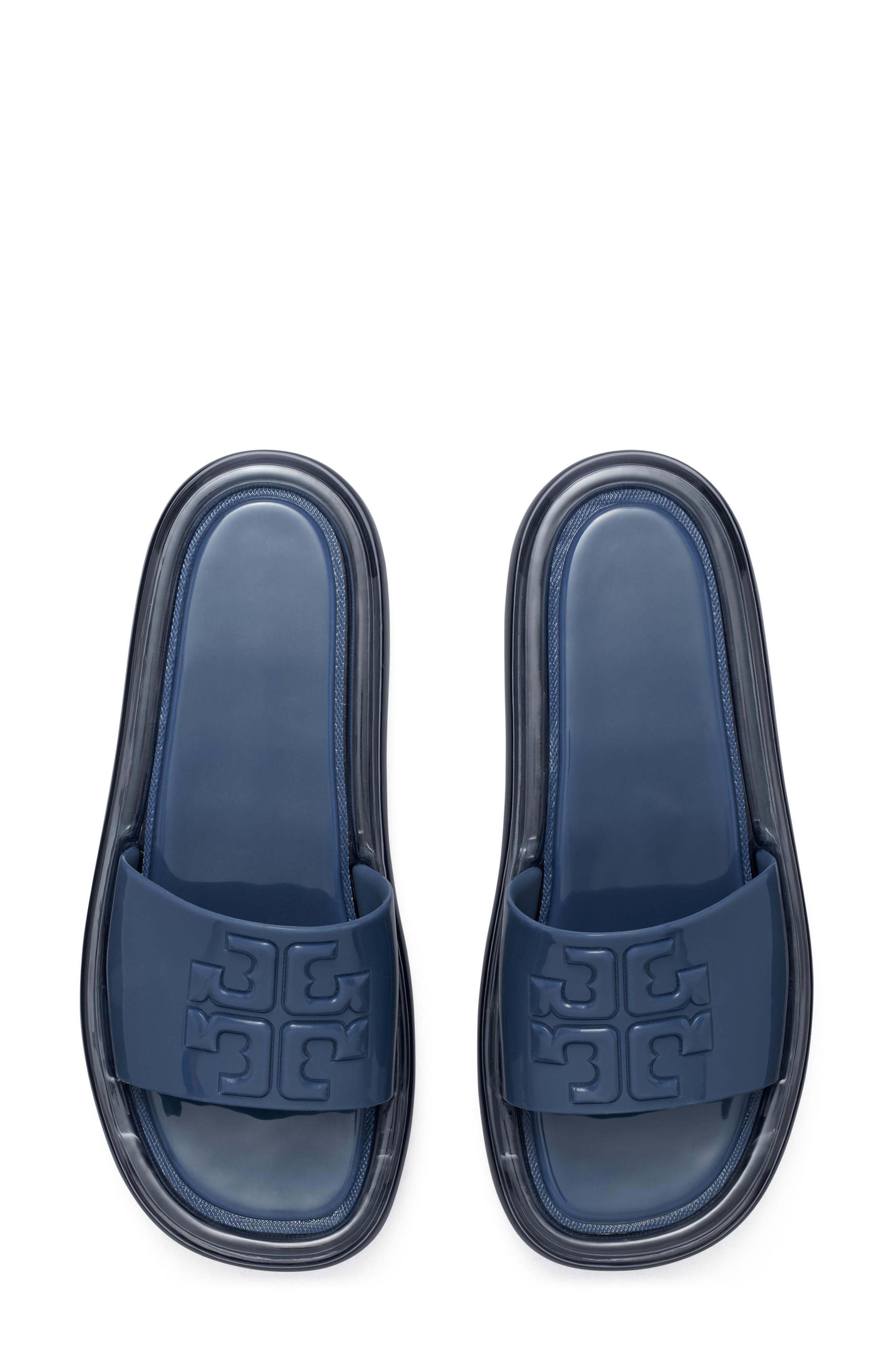 Bubble Jelly Slide Sandal, Alternate, color, NAVY / NAVY
