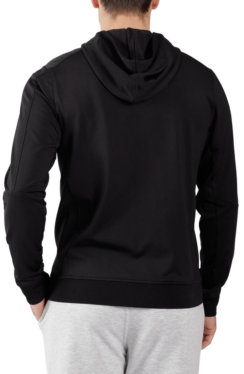 90 DEGREE BY REFLEX Polarflex Fleece Zip Front Hoodie, Alternate, color, Black