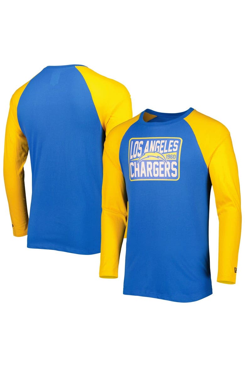 Men's New Era Powder Blue Los Angeles Chargers Current Raglan Long Sleeve T-Shirt, Main, color, Powder Blue