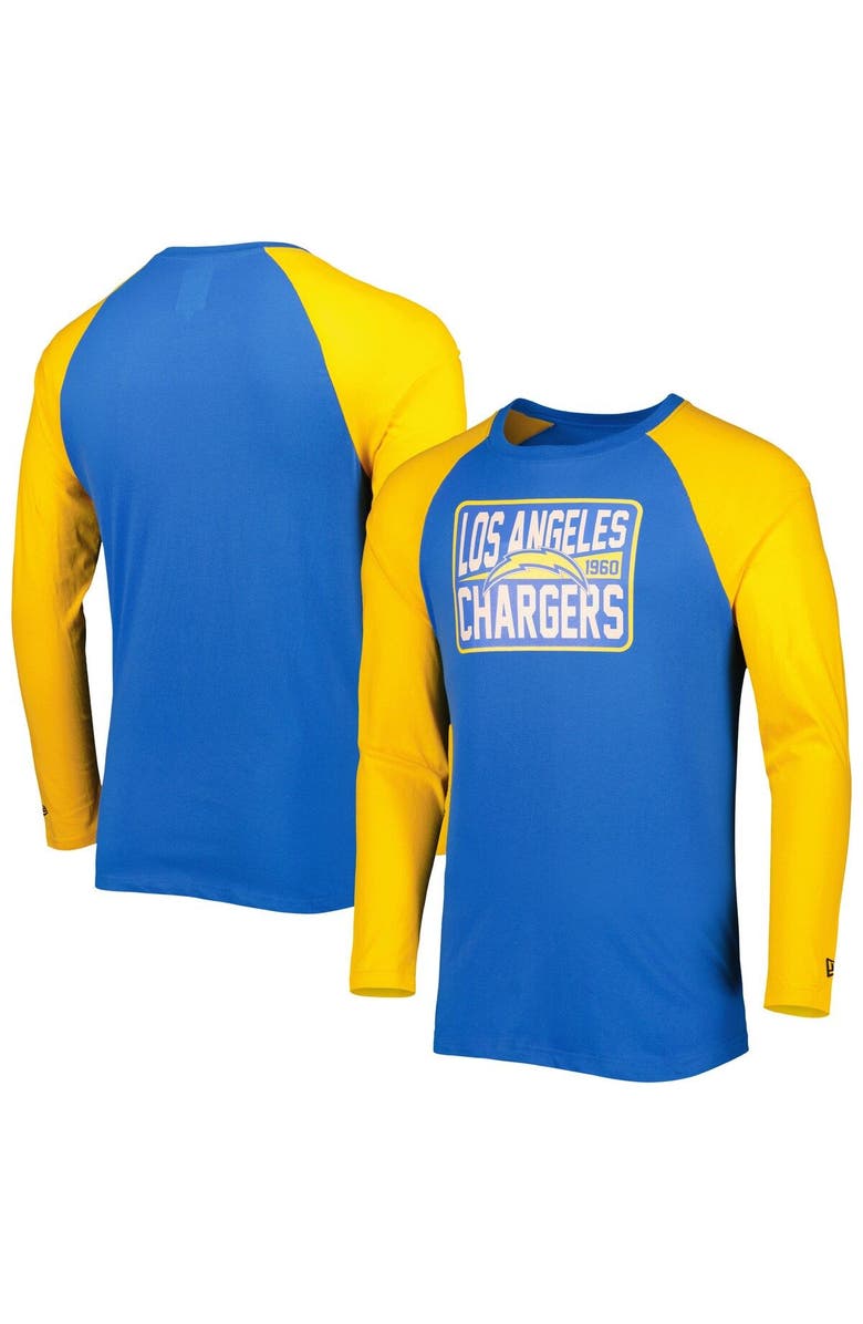 New Era Men's New Era Powder Blue Los Angeles Chargers Current Raglan Long Sleeve T-Shirt, Main, color, Powder Blue