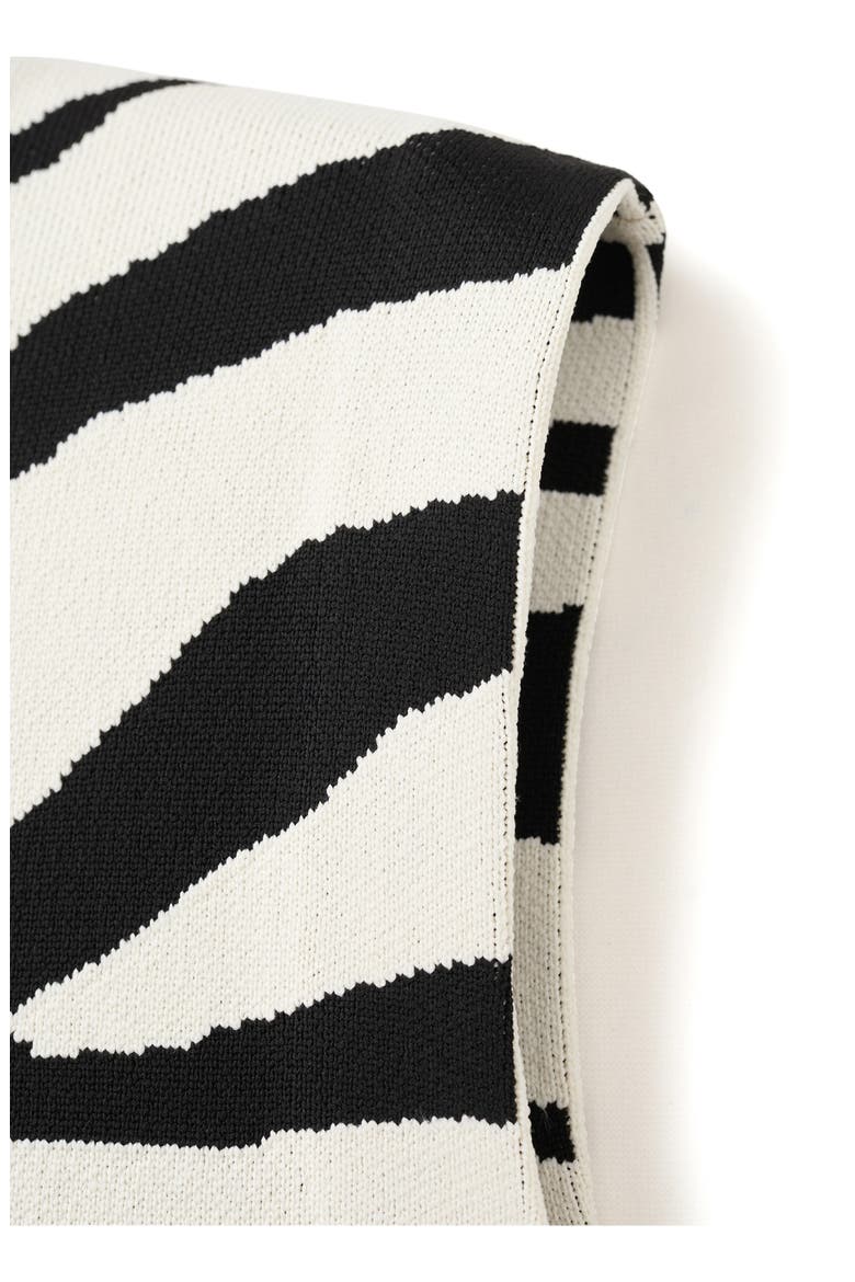 Zebra Jacquard Sleeveless Top, Alternate, color, BLACK