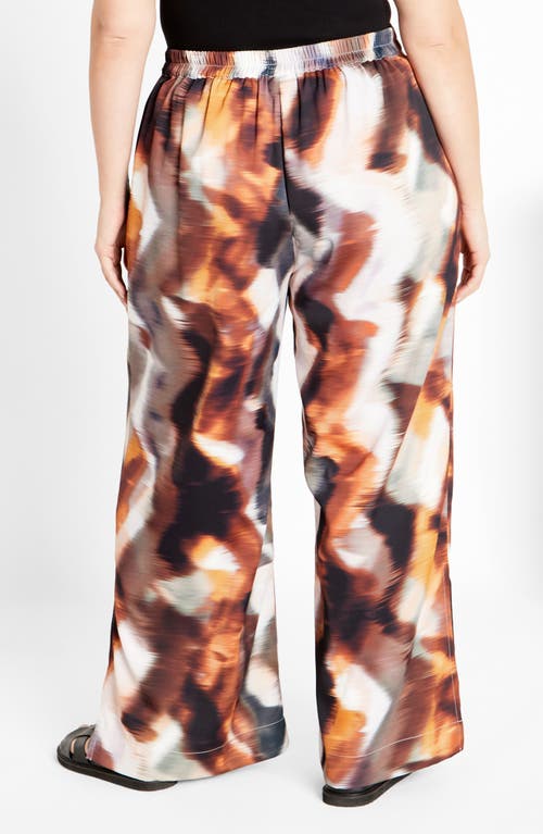 City Chic Mira Printed Wide Leg Pants In Multi