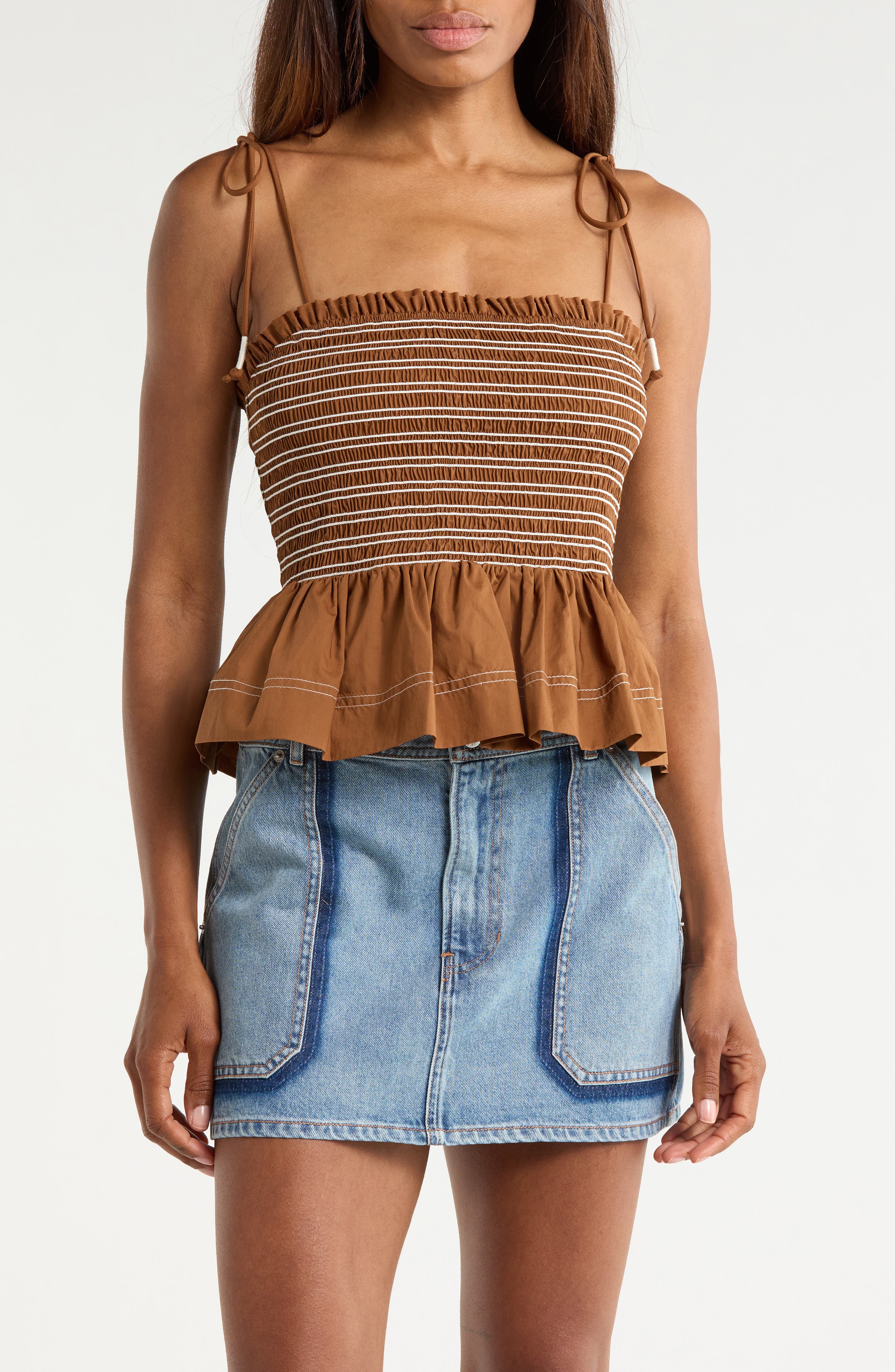 Veronica Beard Ophelia Smock Cotton Top